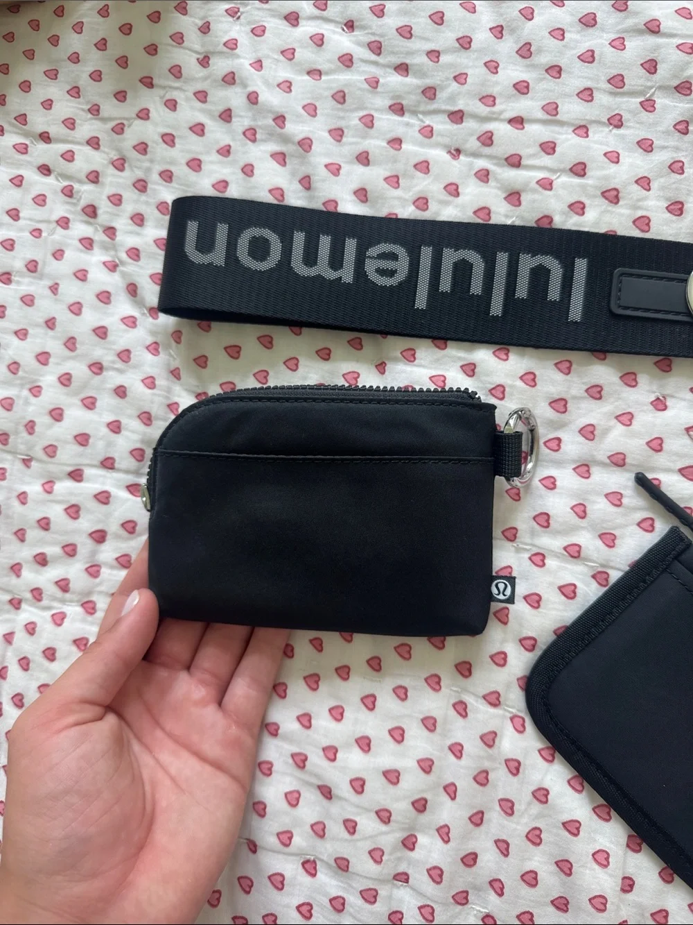 lululemon athletica black wristlet cardholder set